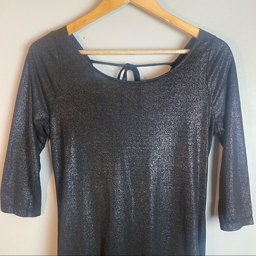 LUX black sequins low back bodycon dress - Picture 8 of 11